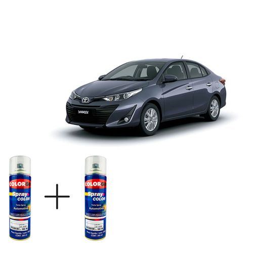 Spray Automotivo Azul Titã + Verniz Spray 300ml