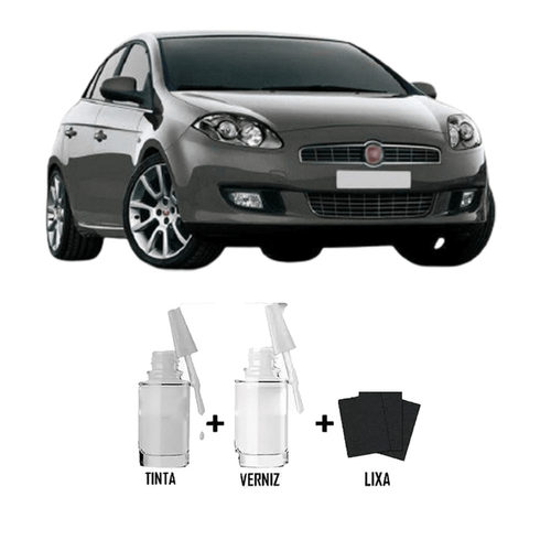 Tinta Tira Risco Fiat Cinza Cromo + Verniz