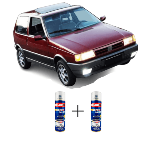 Spray Automotivo Vermelho Perol 156 + Verniz Spray 300ml