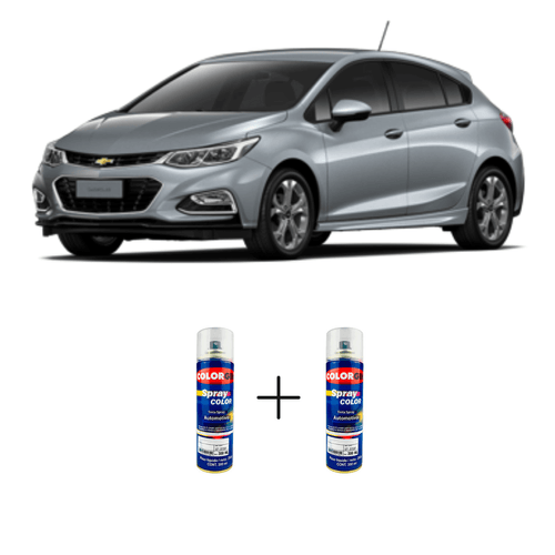 Spray Automotivo Cinza Satin Steel GM + Verniz Spray 300ml