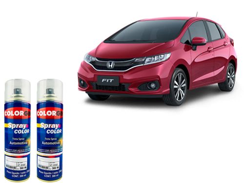 Spray Automotivo Vermelho Venus R575 Honda + Verniz Spray 300ml