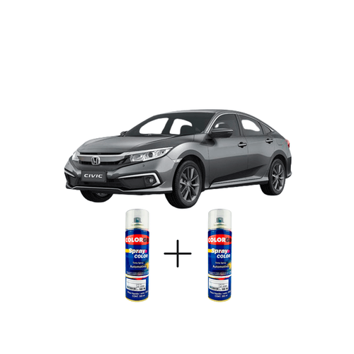 Spray Automotivo Cinza Barium NH797 Honda + Verniz Spray 300ml