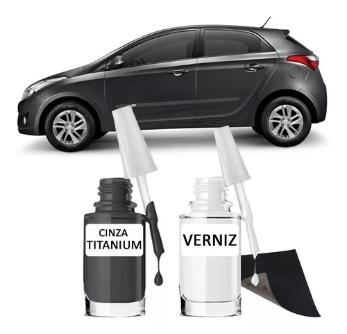 Tira Risco - Hyundai Cinza Titanium HB20 + Verniz 15ml