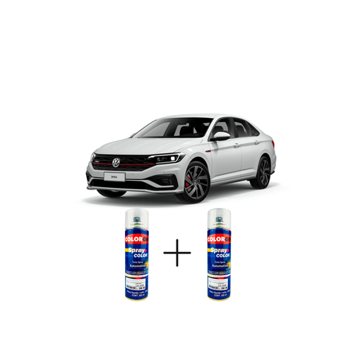 Spray Automotivo Branco Puro VW + Verniz Spray 300ml