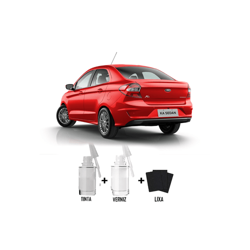 Tira Risco - Ford Vermelho Arpoador + Verniz 15ml