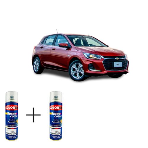 Spray Automotivo Vermelho Carmin GM + Verniz Spray 300ml