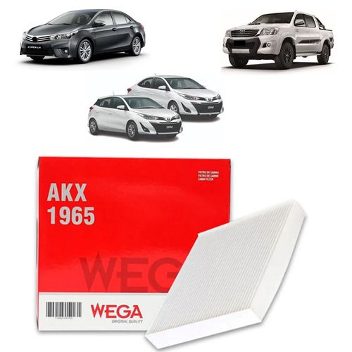 FILTRO DE AR DA CABINE COROLLA 1.6 1.8 2.0 2008 A 2023 HILUX 2.5 2005 A 2023 RAV4 2.5 2013 A 2023 SEM CARVAO WEGA