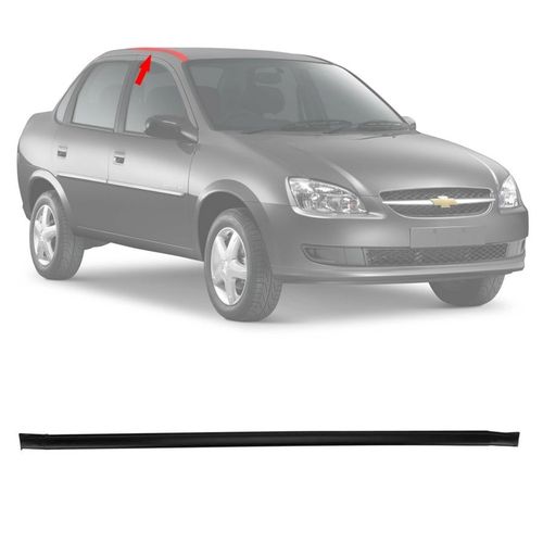 BORRACHA PINGADEIRA FRISO DO TETO CORSA CLASSIC 1996 A 2016 COM GRAMPOS E JANELA LADO DIREITO SANFIL