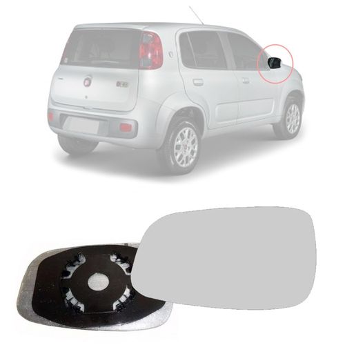 LENTE ESPELHO DO RETROVISOR UNO FIORINO VIVACE ATTRACTIVE DRIVE 2010 A 2022 LADO DIREITO BLAWER