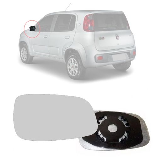 LENTE ESPELHO DO RETROVISOR COM BASE UNO VIVACE ATTRACTIVE DRIVE 2010 A 2022 LADO ESQUERDO BLAWER