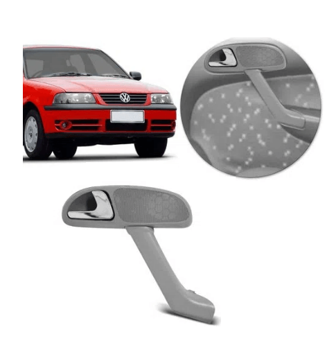 Apoio Puxador de Porta Lado Direito Gol Saveiro Parati G3 Cinza com Maçaneta Cromada DB051D