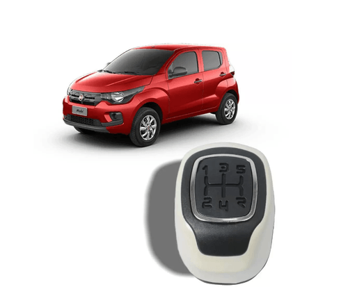 Bola de Câmbio Manopla Fiat Mobi Uno Preta Com Aro Branco 0065501 Auto Quality
