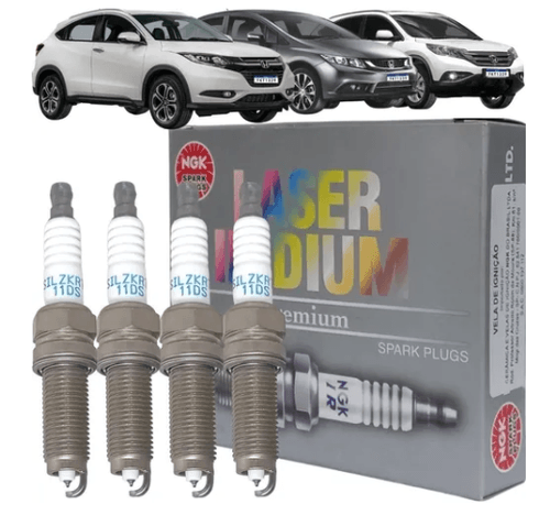 Jogo de Velas De Ignição Iridium Honda Civic Cr-v/Crv Hr-v/Hrv SILZKR7C11DS NGK