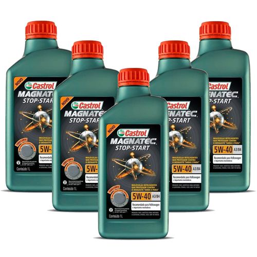 Kit 5 Litros Óleo Sintético 5w40 Magnatec A3 B4 Stop-Start Castrol