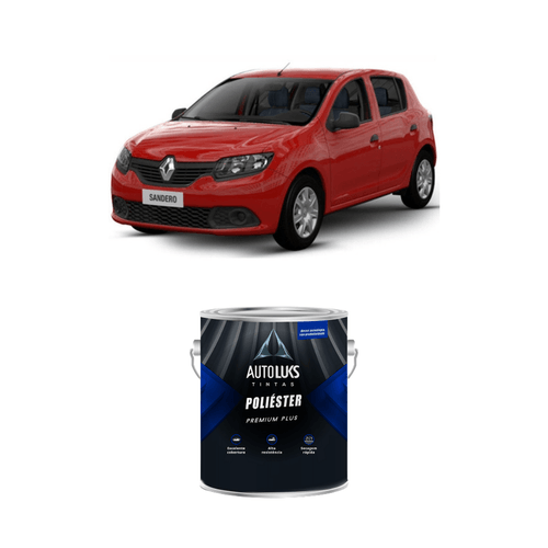 Tinta Poliester Vermelho Vivo Lisa Renault 727 0,9L Autoluks