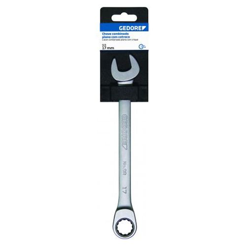 Chave Combinada15mm 9R Plana com Catraca Gedore