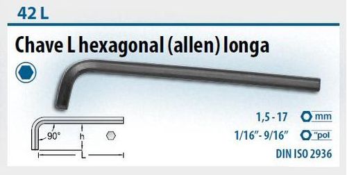 Chave Allen 008-1/8 42L Gedore