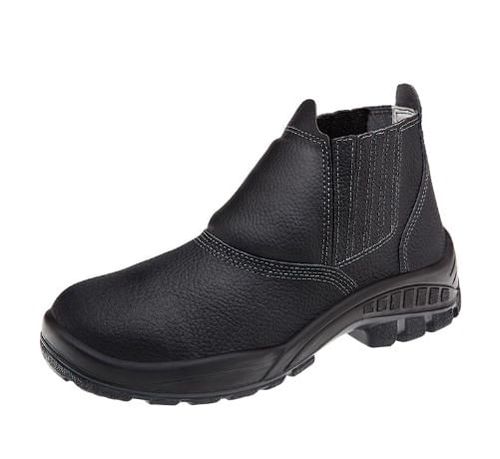 Bota de Couro Vaqueta Bico Aço sem Cadarço C/C Preta Nº38 Bracol