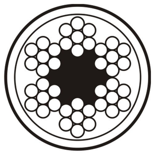 Cabo de Aço 6 x 7mm  AF Galvanizado + PVC Incolor Carbografite