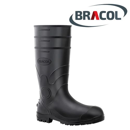 Bota Pvc Preta 35cm N°43 Sem Bico Bracol