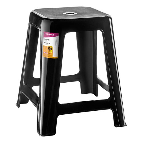 Banqueta Multiuso Plastico Preto Atlas