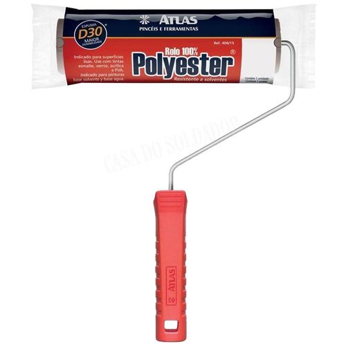 Rolo Para Pintura 5cm Espuma Poliester Com Suporte Atlas