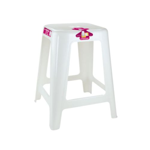 Banqueta Multiuso Plastico Branco Atlas