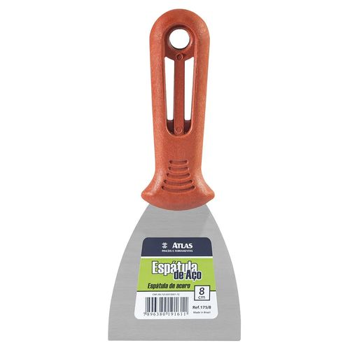 Espatula Metalica 80mm Cabo Plastico Atlas