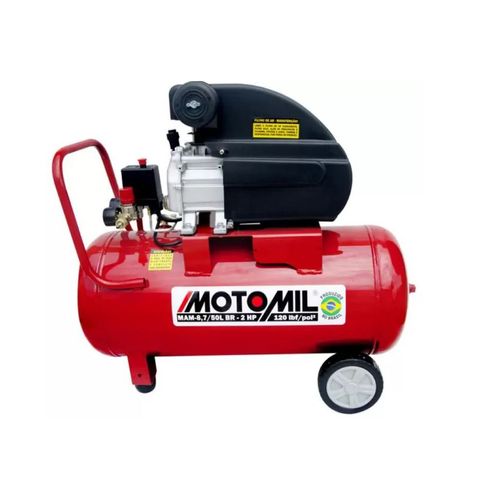 Motocompressor de Ar 120Lbs 2HP Monofásico Nacional MAM-8,7/50BR 220v Motomil