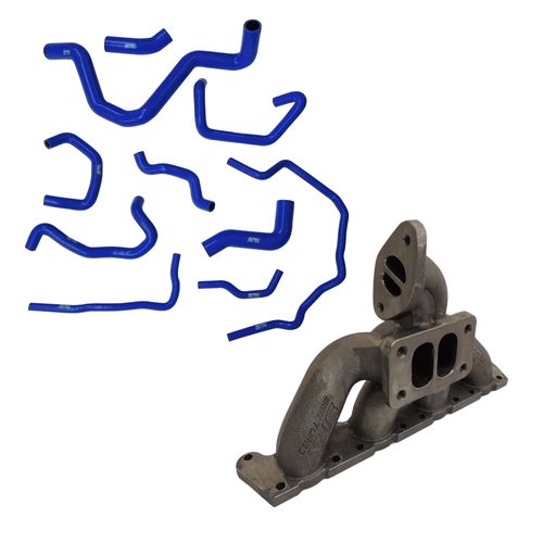 Coletor Escape Turbo Pulsativo / Para Cima / Transversais (AGU/AUM) + Kit Mangueira Arrefecimento Silicone Audi A3 1.8t 20v