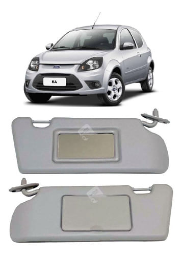Par Quebra Sol Ford Ka 1997 Até 2013 C/ Espelho Bolsa Cinza