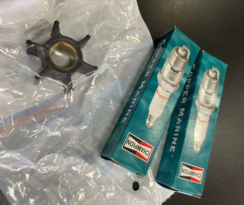 Rotor Bomba Água + 02 Velas Ql77jc4 Johnson Evinrude 15 Hp