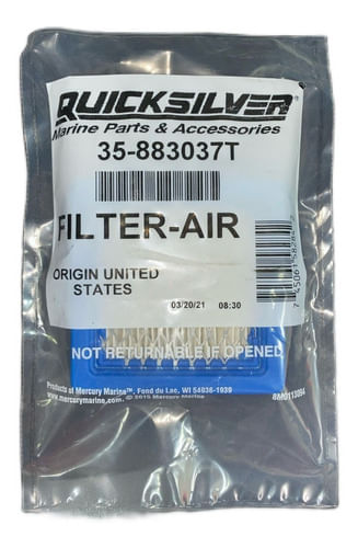 Filtro De Ar Mercury Optimax 883037t Original