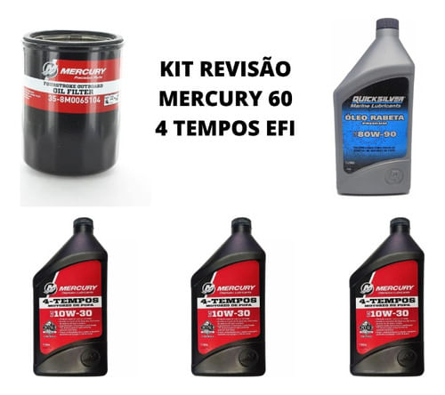 Kit Revisão Motor De Popa Mercury 60hp C/ Óleo Original
