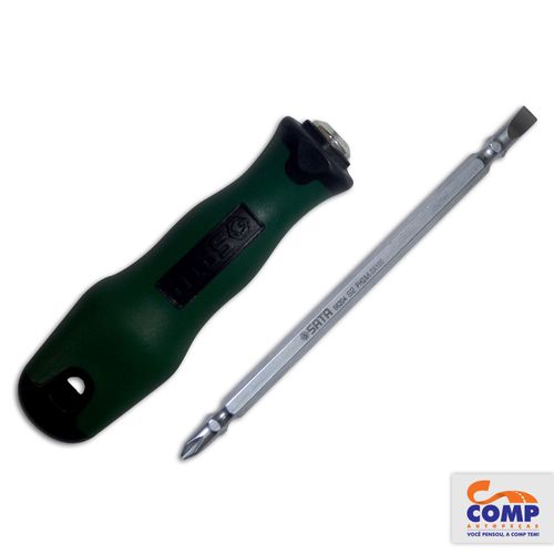 Chave Cabeça Dupla com Cabo N2 X 6 X 100mm Aço Vanádio Cromado ST66204SC