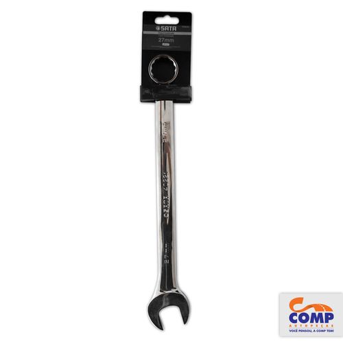 Chave Combinada Sata Boca Estrela 27mm Aço Vanádio Espelhado Apertar Afrouxar Parafusos Quadrados ST40221SC
