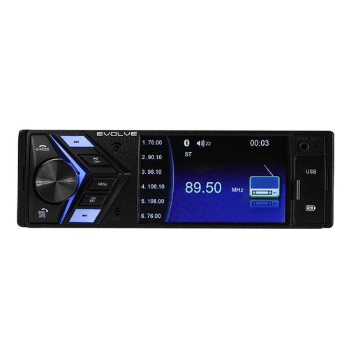Autoradio Evolve New Groove Bluetooth MP5 Tela 4" 4x45W RMS FM/SD/USB/AUX APP - P3362