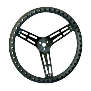 Volante de Direção em Alumínio Lightweight Dished Preto 15" - LONGACRE