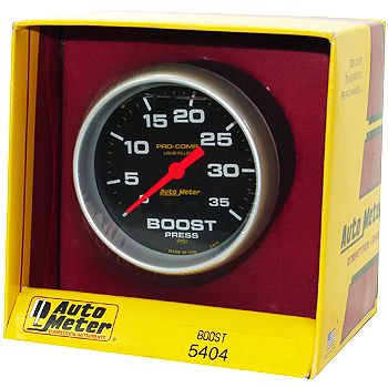 Manômetro Pressão Turbo 0 - 35 PSI - Mecânico - 2" 5/8" - Pro-Comp com Líquido - AUTO METER