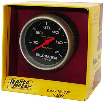 Manômetro Pressão Blower 0 - 60 PSI - Mecânico - 2" 5/8" - Pro-Comp com Líquido - AUTO METER