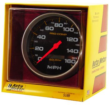 Velocímetro 160 MPH - Elétrico - 5" - Pro Comp Preto - AUTO METER