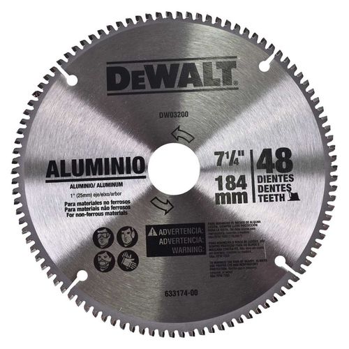 Lâmina para Serra Circular  7-1/ 4 48dt Alumínio - Dewalt DWA03200
