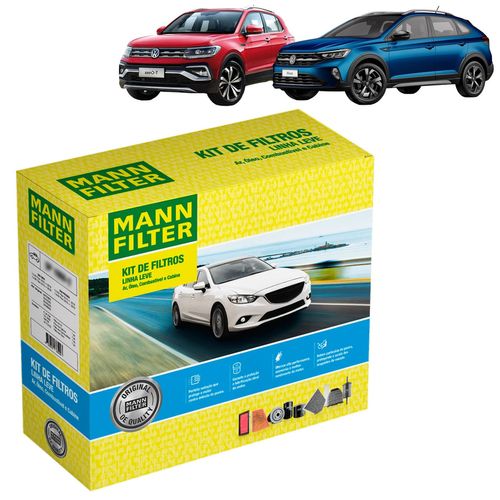 Kit de Filtros Mann Filter Nivus 1.0 12V Flex 2020 em diante|T-Cross 1.0 12V Flex 2019 em diante