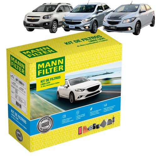 Kit Filtro Mann Filter GM Onix 1.0/1.4 8V Flex 2012 até 2019|Prisma 1.0/1.4 8V Flex 2012 até 2019|Spin 1.8 8V 2017 até 2019