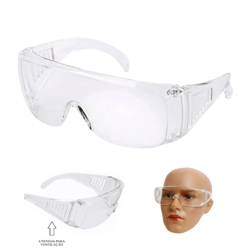 Kit 5 Óculos Proteção Segurança Sobrepor Incolor Anti Risco