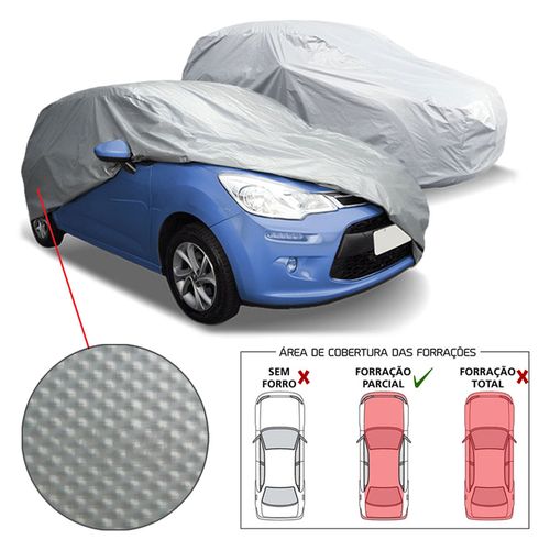 CAPA PARA COBRIR CARRO AUTOMOTIVO (M) PROTEÇÃO FORRADA PARCIAL