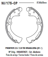 SAPATA DE FREIO-NISSAN - FRONTIER 2.8D/2.5D 02/16 (NACIONAL)