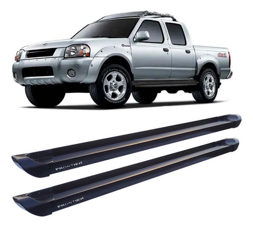 Estribo Frontier 2008 a 2022 Plataforma de Alumínio Preto