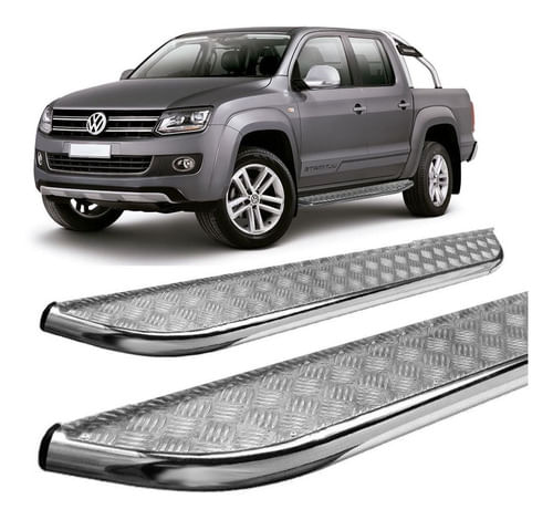 Estribo Amarok Chapa Aço Cromado C Dupla