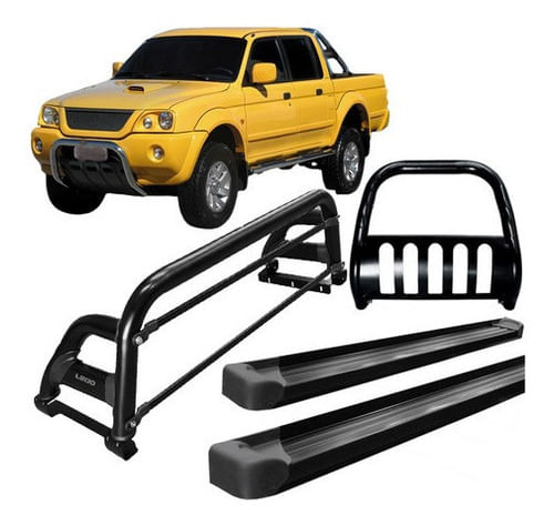 Kit Quebra Mato,estribo,santo Antônio H2 L200 04 Preto